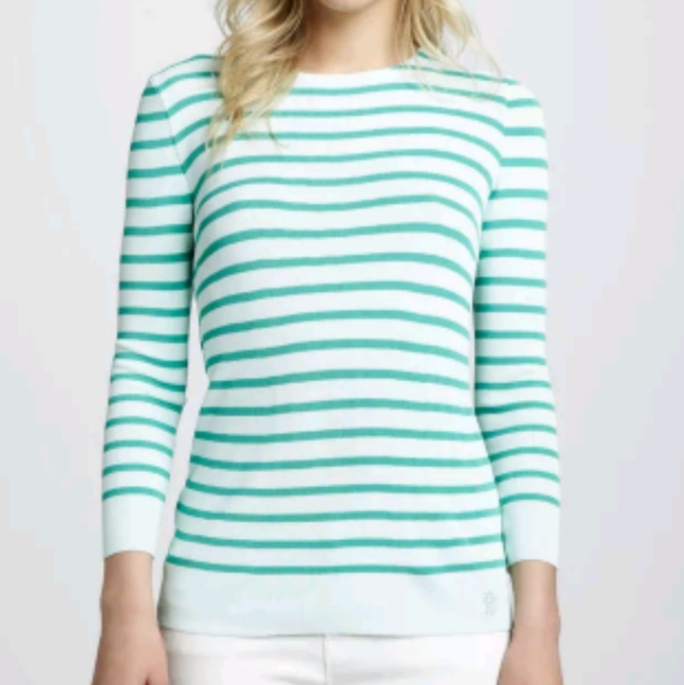 TORY BURCH Polina Sailor striped sweater Sz Large